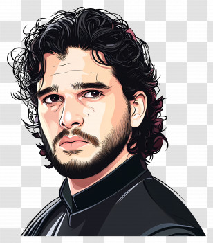 Kit Harington - Cartoon Style Portrait Of A Man Transparent PNG