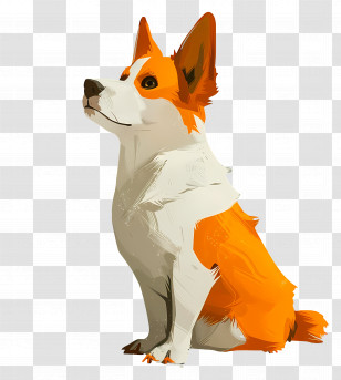 Animated Dog - Adorable Corgi Illustration Transparent PNG