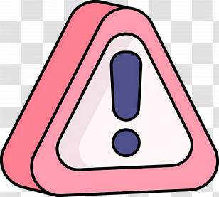 Exclamation Mark - Pink And White Warning Sign With An Exclamation Mark Transparent PNG