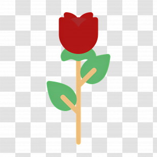 Rose Flower - Red Tulip Icon In Minimalist Design Transparent PNG