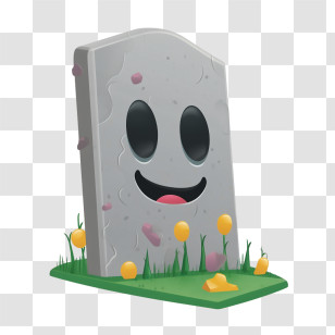 Headstone - Cheerful Cartoon-Style Happy Gravestone Illustration Transparent PNG
