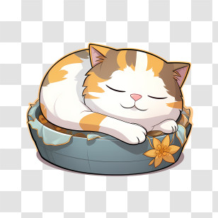 Sleeping Cat
 - Cute Sleeping Cat In Basket Transparent PNG