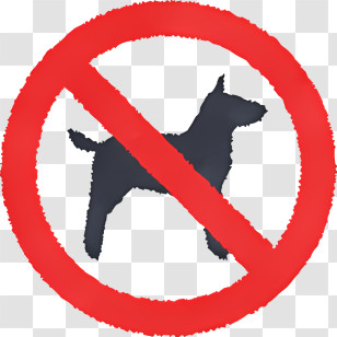 Cartoon - No Dogs Allowed Prohibition Sign Transparent PNG