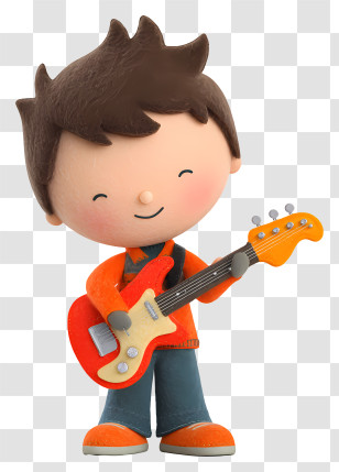 Boy Playing Electric Guitar - Boy With Guitar Transparent PNG