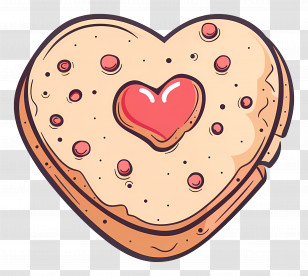 Cartoon Cookie - Heart-Shaped Cookie Illustration Transparent PNG
