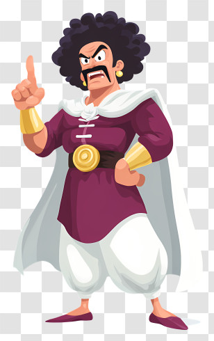 Mr Satan - Mustached Villain Cartoon Character Transparent PNG
