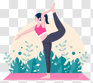 Yoga - Yoga Pose By Woman Illustration Transparent PNG