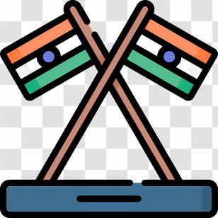 India Flag - Crossed Indian Flags Transparent PNG