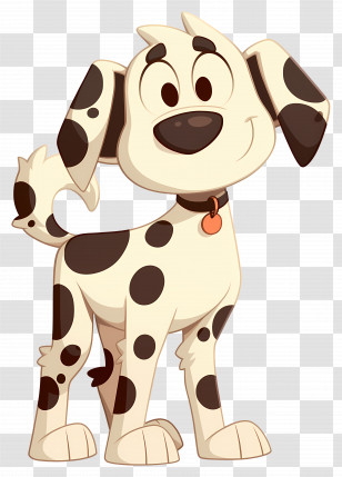 Dalmatian Dog - Adorable Cartoon Dalmatian Dog Transparent PNG