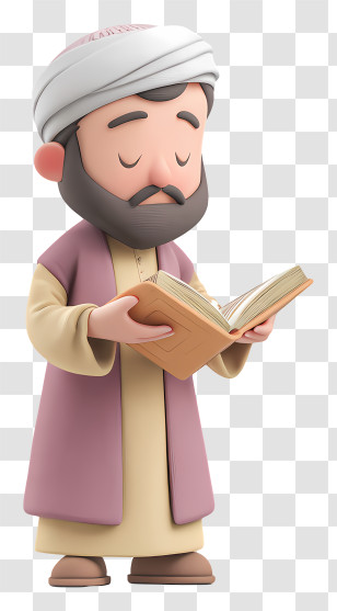 Islamic Man Reading Quran - Man Reading A Book Transparent PNG