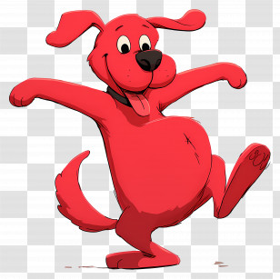 Dancing Dog - Cheerful Red Dancing Cartoon Dog Transparent PNG