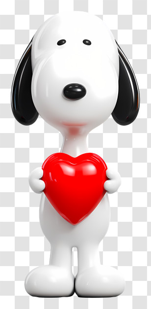 Cartoon Snoopy - Cartoon Dog Holding A Heart Transparent PNG