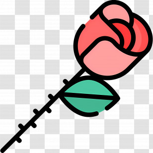 Red Flower - Single Red Rose Icon Design Transparent PNG
