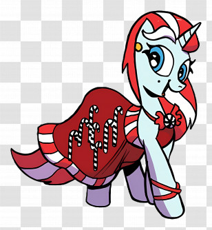 Chiffon Ruffles - Unicorn In Candy-Themed Dress Transparent PNG