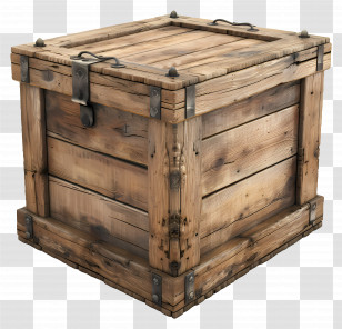Cargo Wooden Box - Wooden Crate For Storage And Decor Transparent PNG