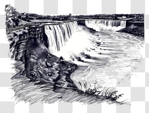 Niagara Falls - Majestic Waterfall Illustration Transparent PNG