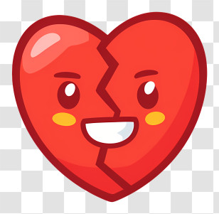 Mending Heart Emoji - Smiling Broken Heart Cartoon Transparent PNG