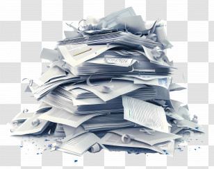 Pile Of Paper - Large Pile Of Papers And Documents Transparent PNG
