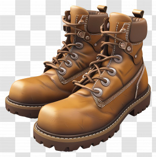 Work Boots - Durable Orange Hiking Boots For Outdoor Adventures Transparent PNG