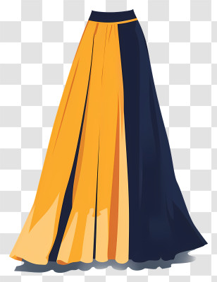 Skirt - Yellow And Blue Long Skirt Transparent PNG