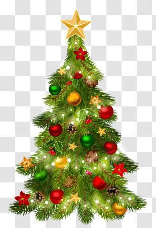 Christmas Tree - Beautiful Decorated Christmas Tree Transparent PNG