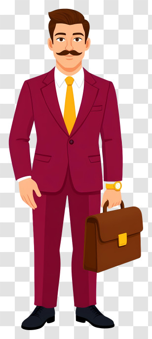 Businessman Holding Briefcase - Businessman With Briefcase Cartoon Transparent PNG