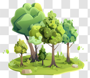 International Day Of Forests - Cartoon Forest With Green Trees Illustration Transparent PNG