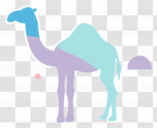 Camel Silhouette - Colorful Camel Silhouette Transparent PNG