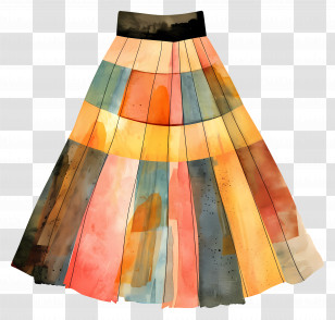 Skirt - Colorful Pleated Skirt For Fashion Transparent PNG