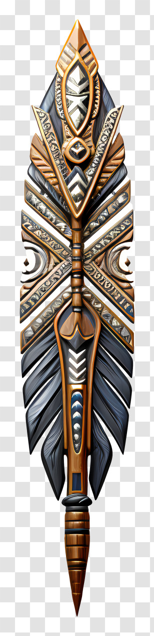 Tribal Artwork - Decorative Tribal Spear Pattern Design Transparent PNG