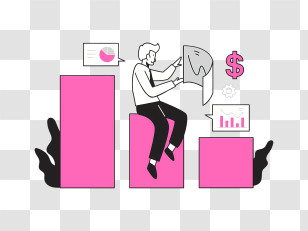 Cartoon Image - Business Graph Analysis Transparent PNG