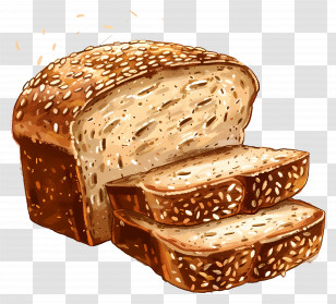 Whole Wheat Bread - Loaf Of Sesame Bread Illustration Transparent PNG