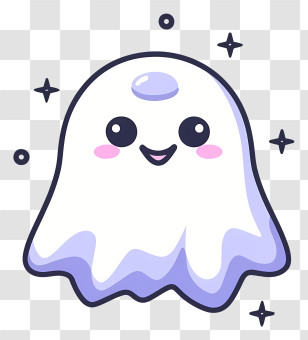 Ghost Character - Friendly Cute Ghost Illustration Transparent PNG