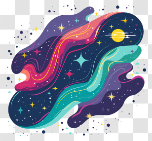 Nebulae - Colorful Galaxy Background Transparent PNG