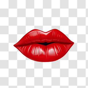 Red Lips - Glossy Red Lips Illustration Transparent PNG