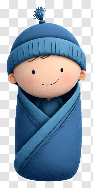 Infant Baby Boy - Cute Baby Wrapped In Blue Transparent PNG