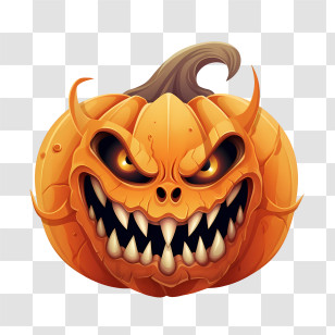 Jack O Lantern - Evil Flaming Pumpkin Lantern For Halloween Transparent PNG