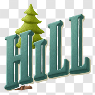 Hill Logo - Hill 3D Lettering With Tree Transparent PNG