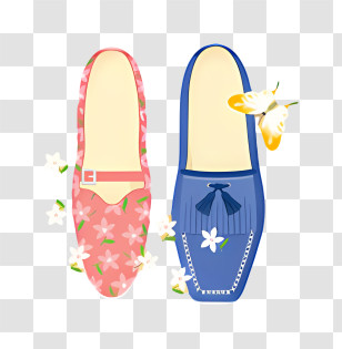 Icon - Colorful Shoes With Floral Design Transparent PNG