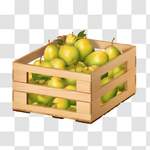 Pears Fruit
 - Wooden Crate Filled With Fresh Green Apples Transparent PNG