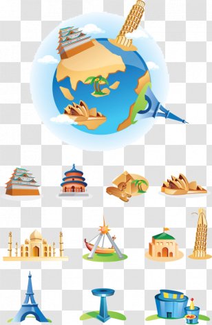 Drawing Location Landmark Building Clip Art - Royaltyfree - Cartoon Earth Transparent PNG