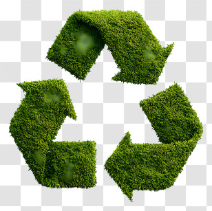 Mossy Recycle Symbol - Green Recycle Symbol Made Of Leaves Transparent PNG