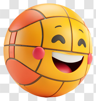 3d Cartoon Ball - Happy Basketball Emoji Transparent PNG