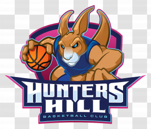 Hunters Hill - Hunters Hill Basketball Club Logo With Kangaroo Transparent PNG