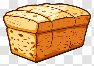 Whole Wheat Bread - Cartoon Styled Fresh Loaf Of Bread Transparent PNG