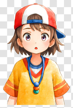 Oozora Subaru - Surprised Cap-Wearing Girl Illustration Transparent PNG