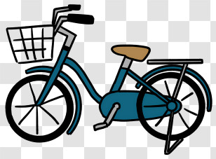 Icon - Cartoon Style Blue Bicycle Illustration Transparent PNG