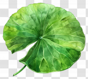 Lotus Leaf - Green Lotus Leaf With A Water Droplet Transparent PNG