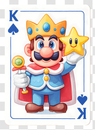 King Playing Card - Royal King Holding Star Transparent PNG