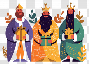 Epiphany Day - Three Wise Men Illustration Transparent PNG